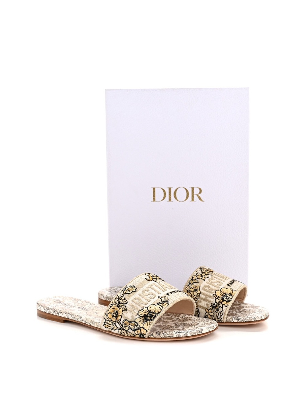 Christian Dior Dway Floral Embroidered Slides – Size 38.5